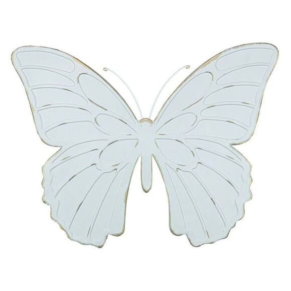 Huge Metal Butterfly Wall Hanging w/Rustic Gold Trims - Picture 2 of 3